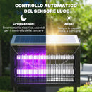 Lampada Antizanzare da Esterno 45x18x90 cm a Energia Solare con Rete di Protezione Nero      