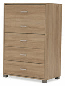 Cassettiera 5 Cassetti 68x40x101 cm in MDF Soriani Rovere