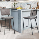 Set 2 Sgabelli da Cucina Bar Ristorante in Tessuto Grigio Struttura Metallo Nero