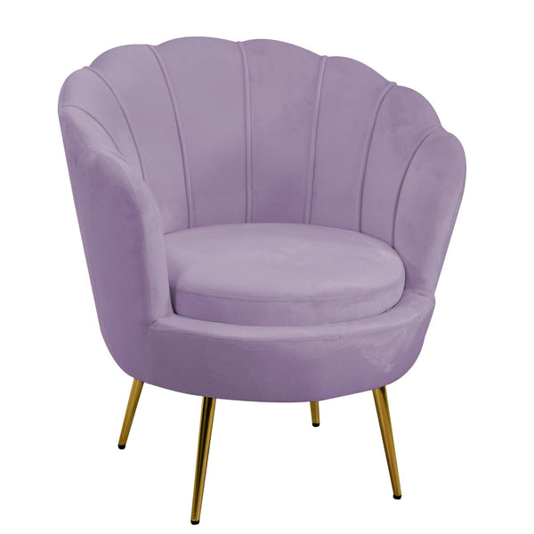 online Poltrona Imbottita 73x72xh49/77 cm in Tessuto Velluto Tulipan Viola