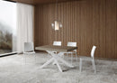 Tavolo Allungabile 120-380x90x77 cm Volantis Tortora Telaio Bianco 