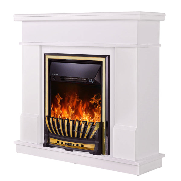 online Camino Elettrico da Pavimento 100x103,4x30 cm Effetto Fiamma 2000W Rodos & Meridian Bianco