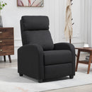 Poltrona Reclinabile con Poggiapiedi 69.2x88.3x101 cm in Tessuto Effetto Lino Nero 