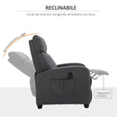 Poltrona Relax Massaggiante 68x88x98 cm con Telecomando in Similpelle Grigio