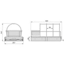 Vassoio Estraibile per Accessori Mobili Cucina 260x430x245 mm in Plastica Emuca Grigio Antracite