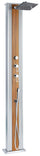 Doccia Solare Ibrida da Giardino 40L Miscelatore e Doccetta Lavapiedi Alluminio Metallizzato/Legno