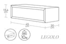 Mensola da Parete 1 Cassetto 45x13,4x20 cm in Fibra di Legno Lego Bianco