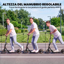 Monopattino Pieghevole per Adulti 91x39x86-94-100 cm con Manubrio Regolabile Cuscinetti ABEC-7 Argento      