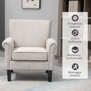 Poltrona d'Arredo in Stile Nordico con Braccioli 79x78x87 cm in Legno e Poliestere Grigio e Marrone