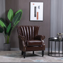 Poltrona Imbottita Vintage 73x76x89 cm in Similpelle Marrone