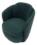 Poltrona Girevole Torino Ottanio 70x72x75 cm in Ferro e Compensato e Spugna e Poliestere Verde acqua e Oro e Nero      