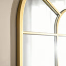 Specchio Moderno a Parete a Forma di Arco 70x50 cm per Camera da Letto e Soggiorno in Vetro e Metallo Oro      
