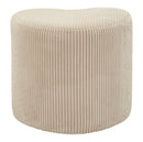 Puff Heart Dublino 49x45x42 cm in MDF e Spugna e Poliestere Bianco      