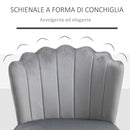 Set 2 Sedie Imbottite 57x58x88 cm in Tessuto Effetto Velluto Grigio