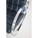 Poltrona Domitilla in Acciaio Cromato Rivestimento in Similpelle Nero