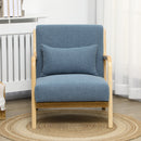 Poltroncina  66x80x77,5 cm in Tessuto Effetto Lino Blu