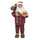 Babbo Natale Pigiama Rosso Scozzese H90 cm con Mini Lucciole e Suoni
