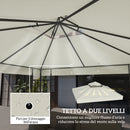Copertura per Gazebo da Giardino 3x3 m UPF30+ a 2 Livelli in Poliestere Grigio Chiaro      