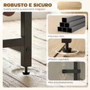 Mobile Bar Portabottiglie 40x30x148 cm Capacità 12 Bottiglie con Cassetto e Portabicchieri Struttura in Metallo Marrone Rustico      
