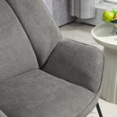 Poltrona Imbottita 71,5x67x79 cm in Tessuto Effetto Lino Grigio  