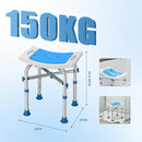 Sgabello Doccia Antiscivolo per Anziani e Disabili Altezza Regolabile 36x33x40,5–48 cm in Alluminio Blu      