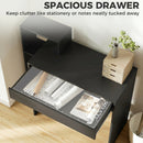 Scrivania PC Moderna 100x40x90 cm con 3 Ripiani Aperti e Cassetto in Legno Nero      