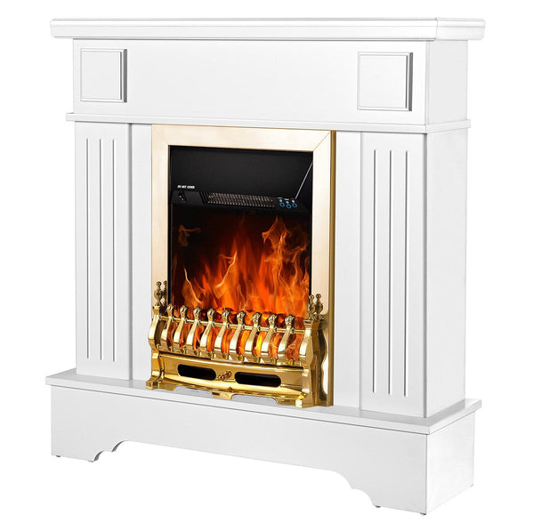 Camino Elettrico da Pavimento 109,2x103,4x30 cm Effetto Fiamma 2000W Marina Extra & Galileo Gold Bianco acquista