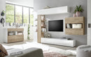 Parete Attrezzata Mobili Soggiorno Mobile TV Libreria 2 Pensili TFT Akira 1 Bianco e Rovere