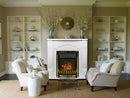 Camino Elettrico da Pavimento 88,3x95x30 cm Effetto Fiamma 2000W Clasic & Meridian Bianco