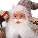 Babbo natale in tessuto marrone cm xh45