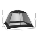 Tenda da Campeggio e Spiaggia a Rete Anti UV per 4 Persone con Borsa di Trasporto 3x3m  Nero