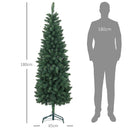 Albero di Natale Artificiale 180 cm 479 Rami Design Alto e Stretto Verde 