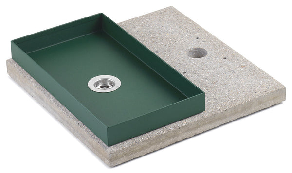 Base con Vaschetta per Fontane con Ghiera Grande 40x40x5 cm in Cemento Belfer 42/BSE/5 Verde online
