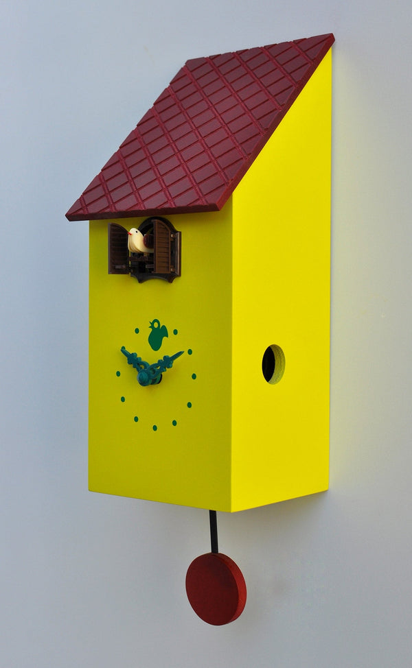 Orologio a Cucù da Parete 13x30x12 cm Pirondini Italia Portofino Giallo Zolfo sconto