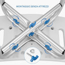 Sgabello Doccia Antiscivolo per Anziani e Disabili Altezza Regolabile 36x33x40,5–48 cm in Alluminio Blu      