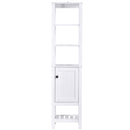 Mobile Alto da Bagno 1 Anta 4 Ripiani 40x35x164 cm in Truciolare  Bianco