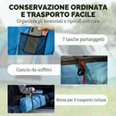 Tenda Campeggio a Tunnel per 2-4 Persone 565x370x200 cm con 2 Stanze Impermeabile 3000mm per Trekking Azzurro      