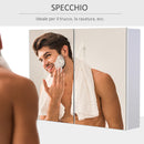 Pensile da Bagno 2 Ante Specchio in MDF 80x15x60 cm  MoreMorning Bianco