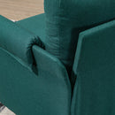 Poltrona Imbottita 63x71x83 cm in Tessuto Effetto Lino Verde