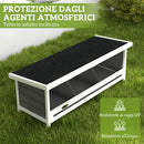 Nido per Galline 95x37x34 cm a 3 Aree con Base Rialzata e Tetto in Legno e Bitume Grigio      
