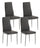 Set 4 Sedie 41x39x95 cm in Similpelle Grigio