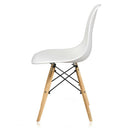 Set 4 Sedie con Stuttura in Legno e Seduta in Resina Luka Bianche