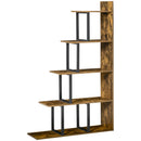 Libreria 5 Ripiani in Legno Effetto Invecchiato 102x30x160 cm  Marrone Scuro