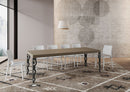 Tavolo Allungabile 120-204x80x77 cm Karamay Tortora Telaio Antracite 