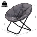 Sedia da Campeggio Pieghevole Imbottita 80x80x75 cm  Grigio