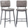 Set 2 Sgabelli da Cucina Bar Ristorante in Tessuto Grigio Struttura Metallo Nero