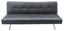 Divano Letto 3 Posti 81x71x178 cm in Similpelle Motti Clarelle Nero