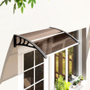 Pensilina da Esterni Impermeabile e Anti-UV 75x100x23 cm in PC PP e Alluminio Marrone e Nero      