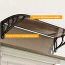 Pensilina da Esterni Impermeabile e Anti-UV 75x100x23 cm in PC PP e Alluminio Marrone e Nero      