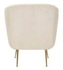 Poltrona Budapest Crema con Cuscino 88x83x91 cm in Compensato e Spugna e Ferro e Poliestere Crema      